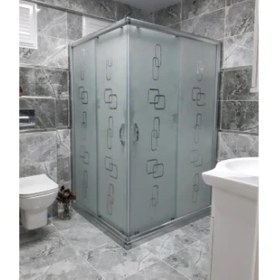 Resim Özel Duş Özelduş 5 mm Parlak Profil Desenli Cam 100*100 cm H180 cm 
