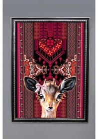 Resim Ceylan Figürlü Dijital Baskılı Kadife Kumaş Çerçeveli Tablo Tbl0076 