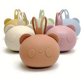 Resim 1 Adet Silikon Saklama Çantası, Erkek ve Kız Bebek Arabası & Bez Çantaları İçin Uygun, Sevimli Tasarımlı Seyahat Organizatörü, Ebeveyn Çanta Aksesuarı Olarak Kullanılabilir, Kablolar ve Kulaklık Cepleri Dahil, Şükran Günü Temalı 