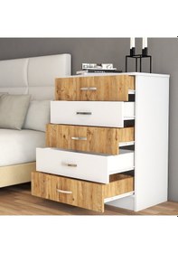 Resim Şifonyer 5 Çekmeceli Beyaz Çam - Sfy0203 
