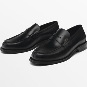 Resim Massimo Dutti Deri bantlı makosen 