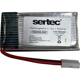 Resim Sertec 702035 3.7v 400mah 25c Beyaz Soket Drone Bataryası 