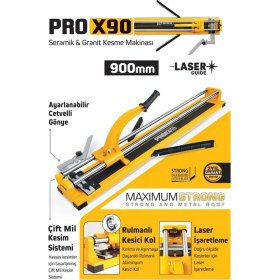 Resim SGS116 - Lazerli 90CM Seramik Granit Fayans Kesme Makinası Rulmanlı ve Taşıma Çantalı 