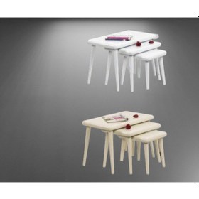 Resim Zigon Osm Class Tabla Ayak Sehpa Parlak Krem Kayın Retro A 