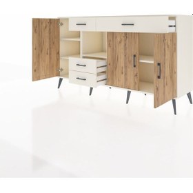 Resim Hyperion Konsol 4 Raflı 4 Çekmeceli 3 Kapaklı 176x44x99 Aytaşı-çam/aytaşı Aytası/atlas Çam - Aytası 