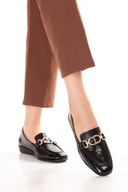 Resim Gondol Hakiki Deri Esnek Rahat Taban Yumuşak Deri Rahat Loafer alb.209 Siyah Petek 