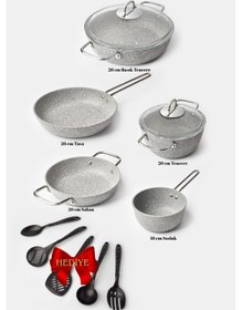 Resim You Granit 12 Parça Tencere Seti Gri 