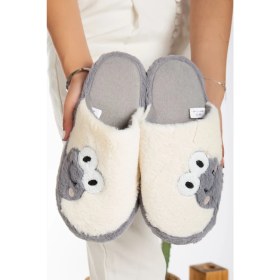 Resim Slipcat Kadın Kurbağa Figürlü Sessiz Taban Peluş Ev Terliği 