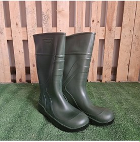 Resim Uzun Haki Yeşil Çizme Yağmur Kar Su Geçirmez Çizme Balıkçı Çizme Avcı Çizme İşçi Çizme 