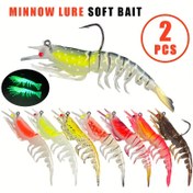 Resim 2 adet Minnow Yem Yumuşak Yem Atlama Karides Gerçekçi Çok Renkli PVC Balıkçılık Yemleri ile saç tokası, Tatlı Su ve Tuzlu Su için 11cm/12g, Canlı Sarı, Yeşil, Kırmızı, Kahverengi, Siyah, Beyaz, Çok Renkli Seçenekler, Balıkçılık Yem, Doğal Yüzme Tasarımı, Dayanıklı Yapı 