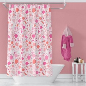 Resim Banyo Perdesi 1x100x200 Tek Kanat Duş Perdesi Halka Hediyeli Duşakabin Perdesi 6811 