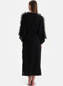 Resim Dagi Siyah Uzun Kimono 