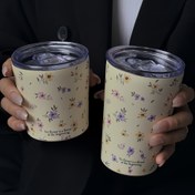 Resim 1 adet Mor Çiçekli Yalıtımlı Paslanmaz Çelik Termos Bardak - 11.8oz/9.47oz, Sıcak & Soğuk İçecekler için Tekrar Kullanılabilir Çift Duvarlı Seyahat Kupası, Kahve, Çay, Meyve Suyu, Süt ve Daha Fazlası için Mükemmel - Araba, Ev, Ofis ve Dış Mekan Kullanımı için İdeal - Sadece Elde Yıkama 