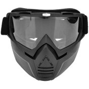 Resim Motosiklet Rüzgar Geçirmez Gözlükler Bisiklet Ekipmanları İçin Açık Hava Spor Yüz Maskesi Şeffaf 