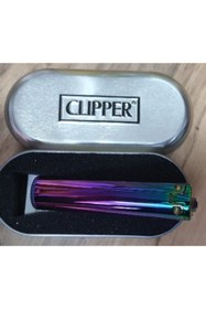 Resim Clipper Benzinli Metal Çakmak Gökkuşağı 