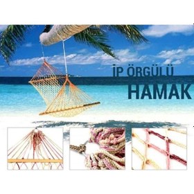 Resim Ip Örgülü Ahşap Hamak (529961193) 