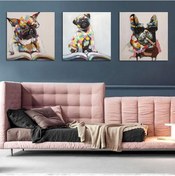 Resim Kanvas Tablo Köpekler 3 Parça Set 89 