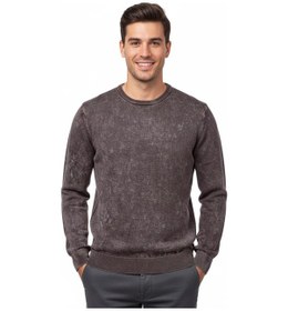 Resim Raymons Erkek Spor Sıfır Yaka Taşlama Yıkamalı Regular Fit Kazak Bgl-st04952 Kahverengi 