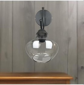 Resim Fer Avize Sıla Aplik Modern Tasarım Siyah Renk Füme Camlı Cafe - Mutfak - Yatak Odası - Hol Duvar Aplik 