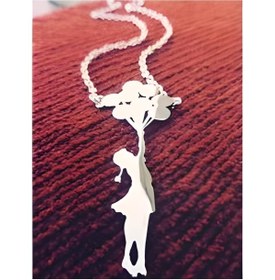 Resim design albatros jewelry Balonlu Kadın Gümüş Kolye 