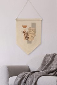 Resim Mutfak Duvar Dekoru, Pinterest Oda Dekoru, Boho Kanvas Flama Askılı Duvar Örtüsü Ve Süsü NO:505 - Renkli - 26 / 70 x 100 