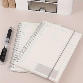 Resim Öz-Disciplin Takibi ile Minimalist Spiral Planlayıcı, Yarı-Şeffaf PP Kapak - Öğretmenler ve Günlük Ofis Kullanımı için İdeal 