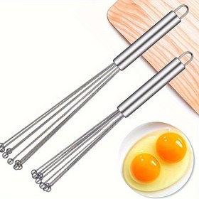 Resim 1pc/2parça 25.4 cm/30.48 cm Paslanmaz Çelik Whisk Yumurta Çarpmalı Krem Whisk Mutfak Pastaneleri Aleti 