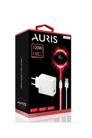 Resim Auris ARS-CH37 120 Watt USB To Type C Turbo Max Şarj Aleti + Type C Kablo Saliseli 