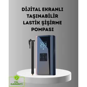 Resim Zero Land Drnds Dijital Ekranlı Kablosuz Hava Pompası LED Işıklı 12V 80W 