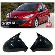 Resim X POWER TUNİNG Peugeot 308 Batman Parlak Siyah Ayna Kapağı 2007-2013 