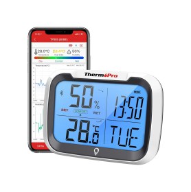 Resim Thermopro Tp393b 7" Wi-fi İç Ve Dış Mekan Sıcaklık, Nem, Basınç Ölçer Geniş Ekranlı Termometre 
