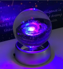Resim Kristal Samanyolu Galaxy Işıklı Cam Küre 
