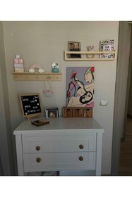 Resim glb decor wood hand made Ahşap Askılık Raf Ve Kitaplık Raf Eğitici Montessori Raf 2li 60 Cm 