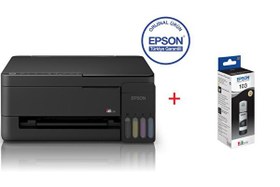 Resim Epson EcoTank L3350 Wi-Fi Tarayıcı Fotokopi Renkli Çok Fonksiyonlu Tanklı Yazıcı C11CL62413 ve Orjinal Siyah Mürekkep 
