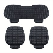 Resim Kare desenli, üç parçalı set, peluş araba koltuk minderi, oval şekil, elde yıkanabilir, kuru temizleme yapılmaz, hafif ve dayanıklı evrensel 
