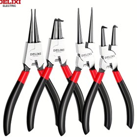 Resim Snap Ring Pensesi, 12.7 cm İç ve Dış Circlip Pensesi Seti, CR-V Düz ve Eğri Çeneli Pensesi, Halkalı Sökücü, Tutma ve Hortum Çıkarma İçin İdeal 