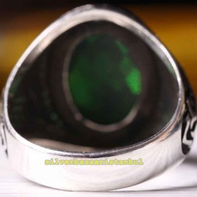 Resim Copy of 925 Sterling Eagle Sapphire and Onyx Stone Mens Ring - US: 12.5 / 69 mm / Turk: 29 