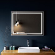 Resim Global Led Mirror 70 x 50 cm Ledli Ayna Dresuar Hol Koridor Duvar Salon Banyo Wc Ofis Çocuk Yatak Odası Boy 