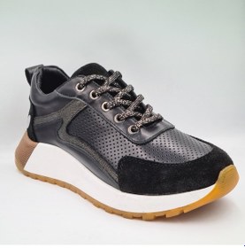 Resim Mammamia D24ya-715 Siyah Hakiki Deri Kadın Sneaker Spor Ayakkabı Siyah 