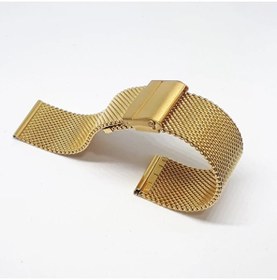 Resim Hasır Kalın Örgü Çelik Kaplama Metal Saat Kordonu 24mm 