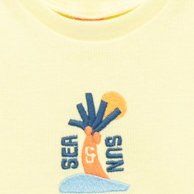 Resim Erkek Bebek Pamuklu Bisiklet Yaka Nakışlı Kolsuz Atlet 