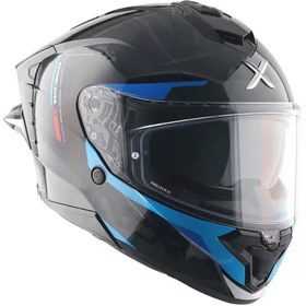 Resim AXOR Brutale Kryptic Kask Black Blue - Pinlock Dahil 