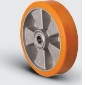 Resim Abp180X50 Alüminyum Üzeri Poliüretan Transpalet Tekerleği, Çap:180, Bilya Rulmanlı 