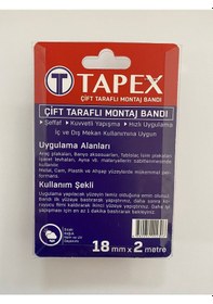 Resim Tapex Çift Taraflı Şeffaf Montaj Bandı 18 Mmx2 Mt 