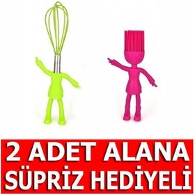 Resim Adam Tasarımlı Çırpıcı Yumurta Fırçası Seti Karıştırıcı Mikser Çok Renkli 