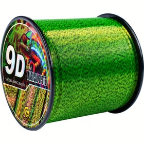 Resim YACUMA 9D Kamuflaj Balıkçılık İpi - Florokarbon Kaplamalı Naylon, Süper Güçlü ve Dayanıklı, 2.4KG-16.47KG Test Ağırlığı, 505m/552YDS Yeşil Siyah Uçlu Tatlısu ve Tuzlusu İçin Canlı Desen Tasarımı 