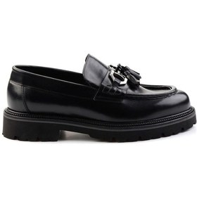 Resim Siyah Leather Erkek Loafer Ayakkabı E01901494141 Siyah 