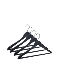 Resim Nyn Ahşap Askı Şık Barlı Elbise Pantolon Askısı Siyah Renk 8 Adet Siyah 