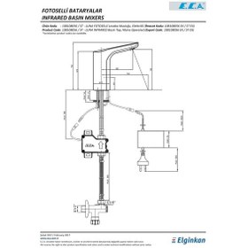 Resim Eca 108108056 Luna Tek Su Girişli Fotoselli Lavabo Bataryası 