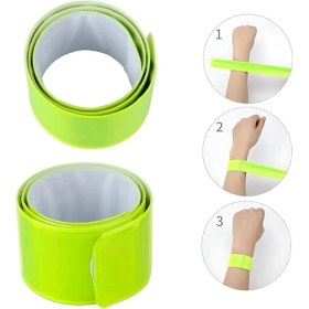 Resim FourForce Kol Bandı Yansıtıcı Bileklik 2 Adet Yeşil-Sarı, 3cm x 40CM, Kendiliğinden Sarıcı 
